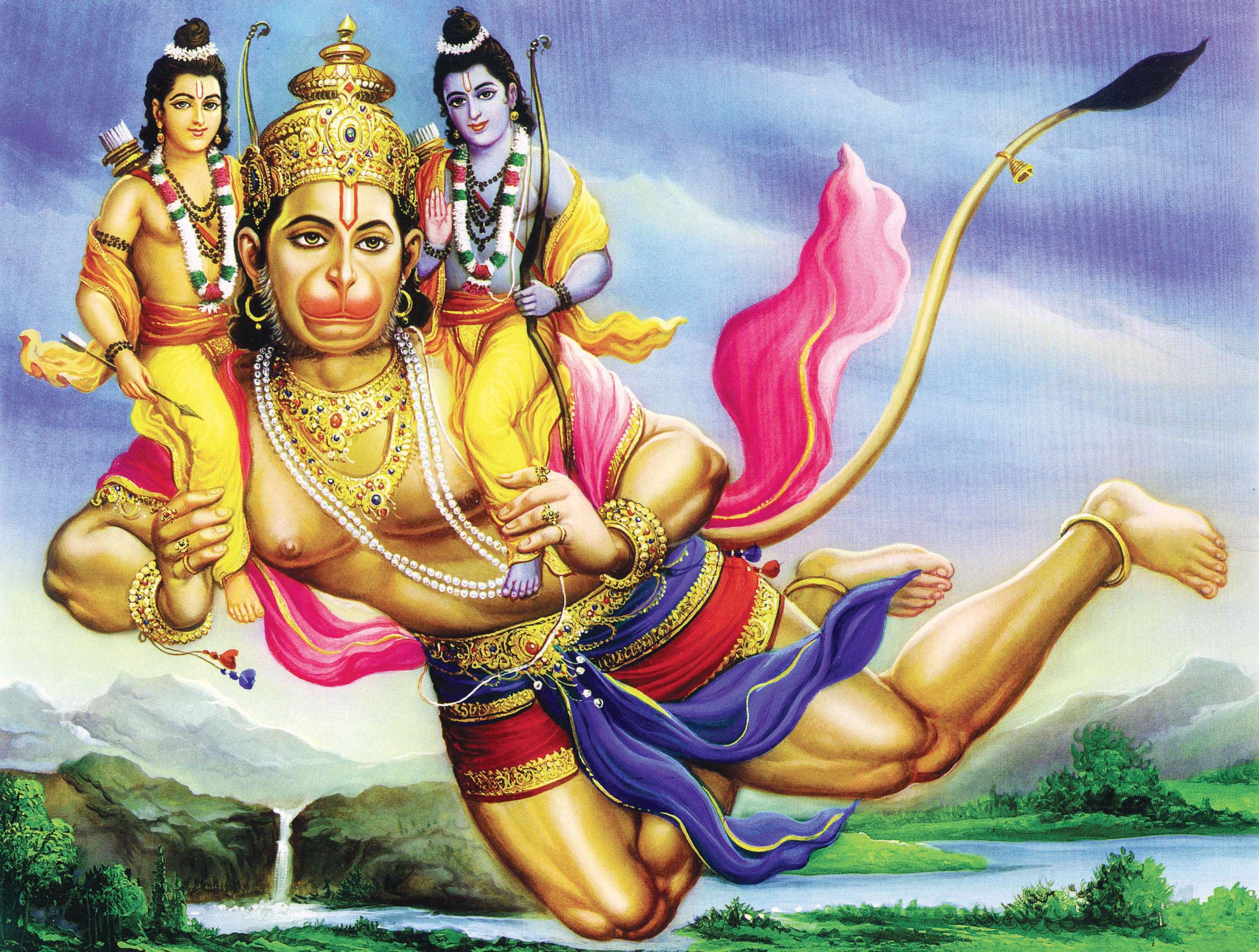 Beauttiful Hanuman Image with Ran and Laxman!